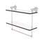 Carolina Crystal Collection 16 Inch Double Glass Shelf With Towel Bar - Satin Nickel